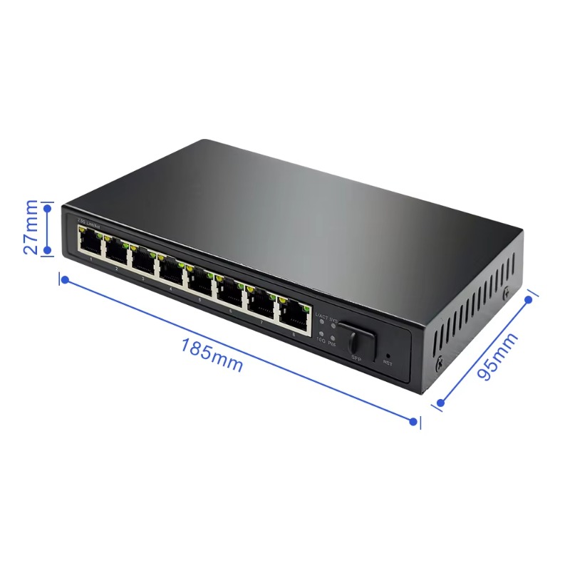 8 Port 2.5G Switch Unmanaged - 8ポート2.5G PoEスイッチ アンマネージド 120W + 10G
