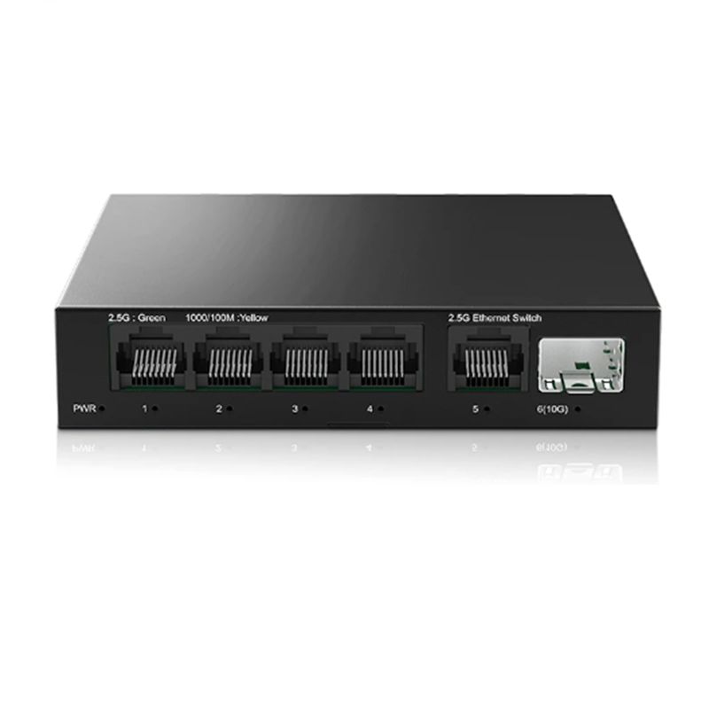 Switch 5 Port 2.5G Unmanaged - AT82-2.5G スイッチ 5ポート 2500Mbps ネットワークスイッチ、10G SFP+、自動MDI/MDIX、プラグアンドプレイ、アンマネージドイーサネットスイッチ、EUプラグ