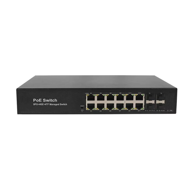 10G Sfp+ Switch 8 Port - 8*10/100/1000M PoEポート、4*1G RJ45アップリンクポート、4*10G SFP+ポートを備えたL3マネージドPoEスイッチ