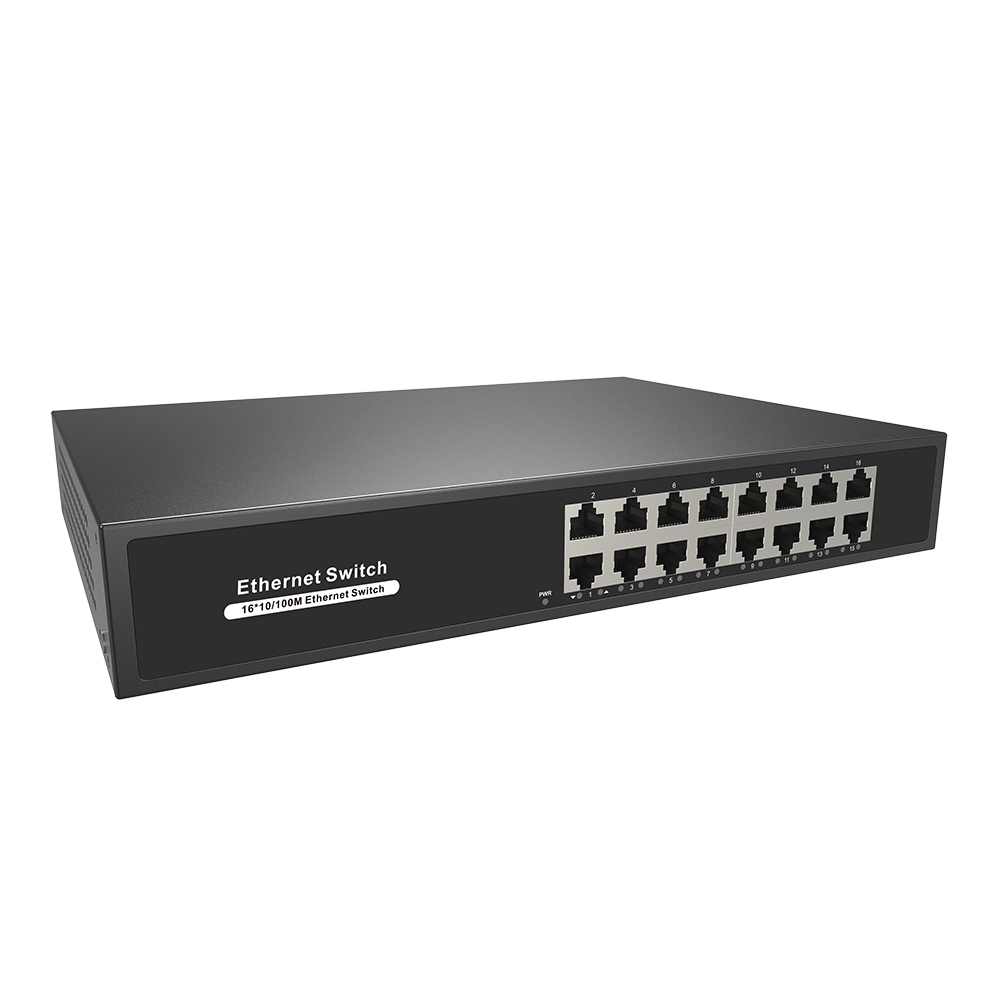Network Switch Rack Mount 1U - 高性能10/100Mイーサネットスイッチ 16ポートネットワークスイッチ 壁掛け式1Uラックマウント型