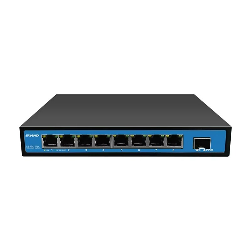 8 Port 2.5G Switch Unmanaged - 8ポート2.5G無管理イーサネットスイッチ、アップリンク10G SFP+光ファイバーポート