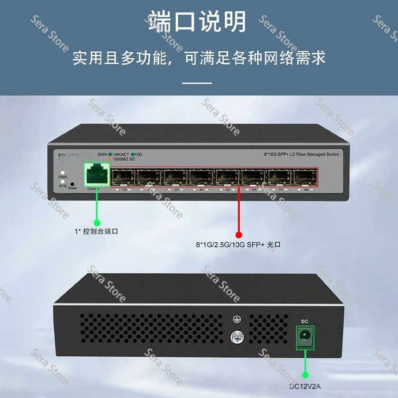 10G Sfp+ Switch 8 Port - 8ポート フル10ギガビット イーサネットスイッチ ホームサーバー NAS コンピューター