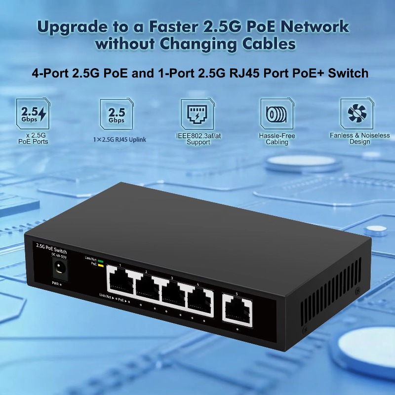 Switch 5 Port 2.5G Unmanaged - 2.5g Poeスイッチ 未管理型 60w 5ポート