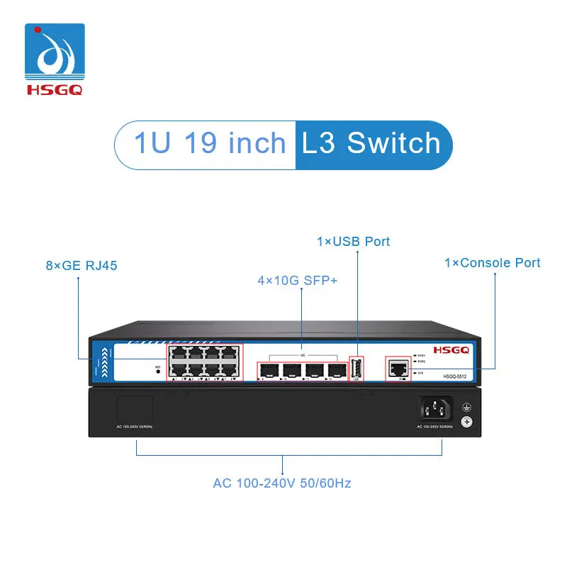 10G Sfp+ Switch 8 Port - 2026/HSGQ-5512 12ポート 8*GE + 4*10G SFP+