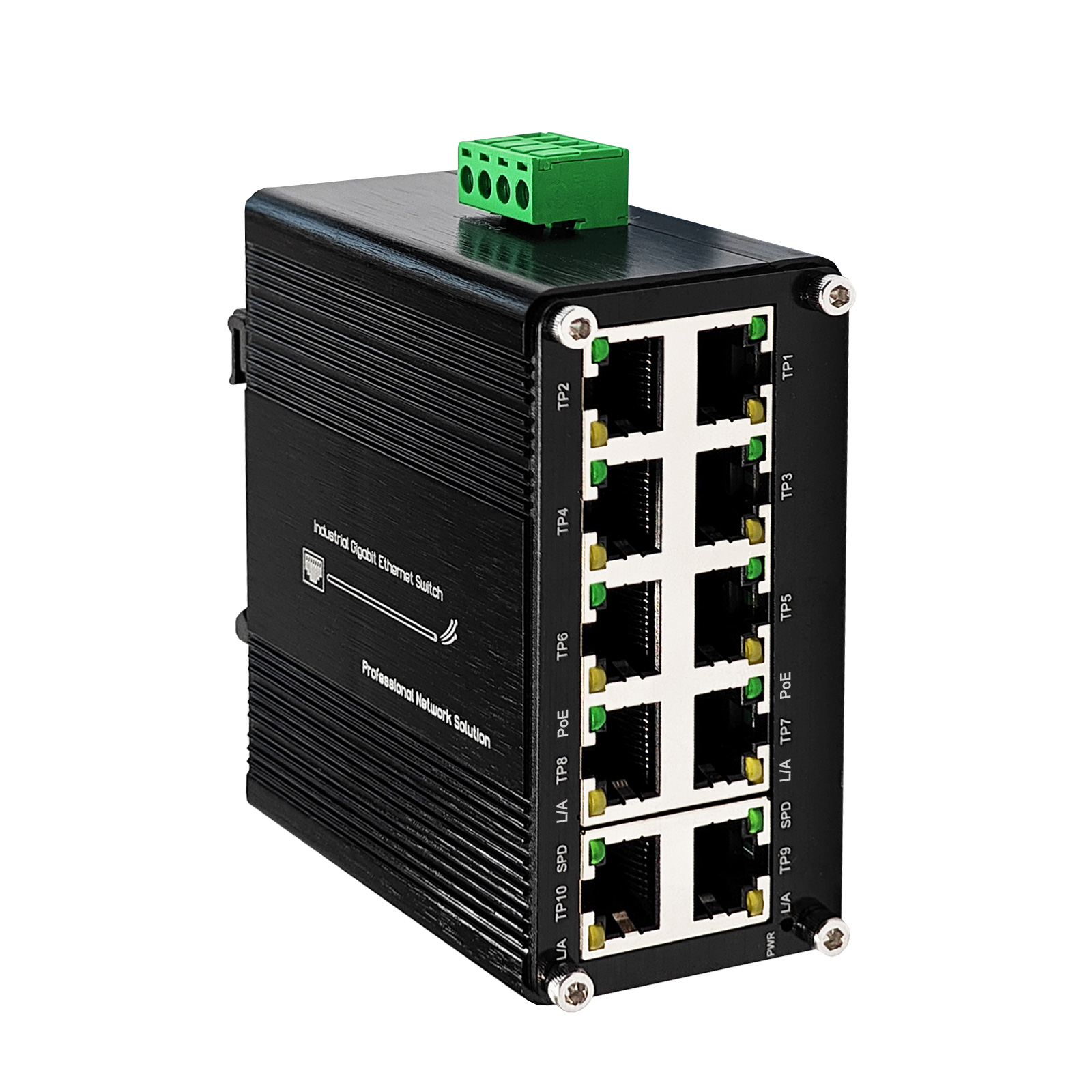 Switch 48 Port Poe Gigabit - 産業用10ポートギガビットPoEスイッチ、48～57V DC、DINレールマウント、240W