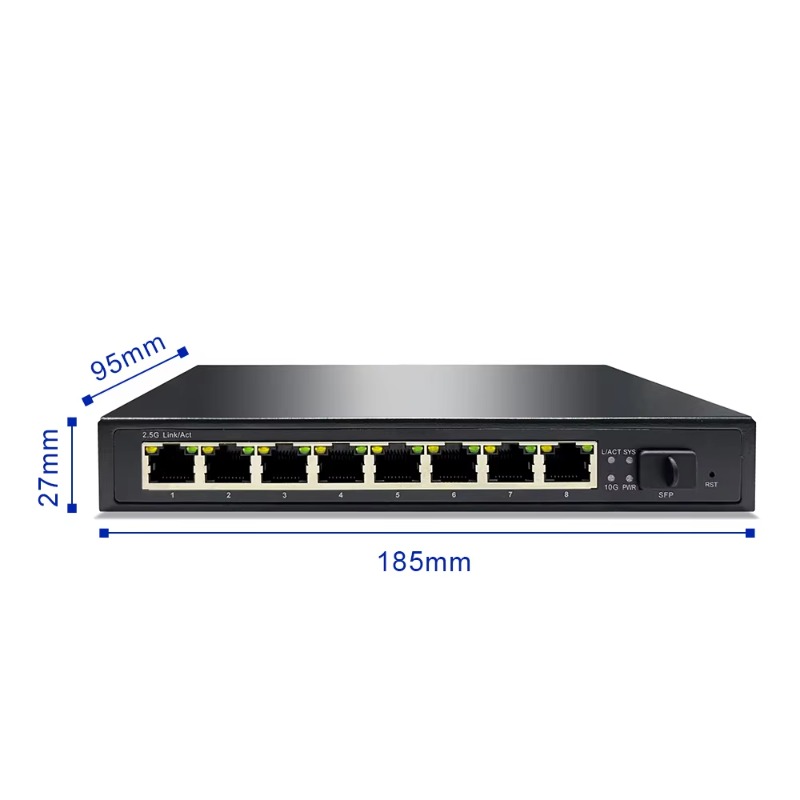 8 Port 2.5G Switch Unmanaged - 8ポート 10/100/1000/2.5G PoE アンマネージドスイッチ 120W +