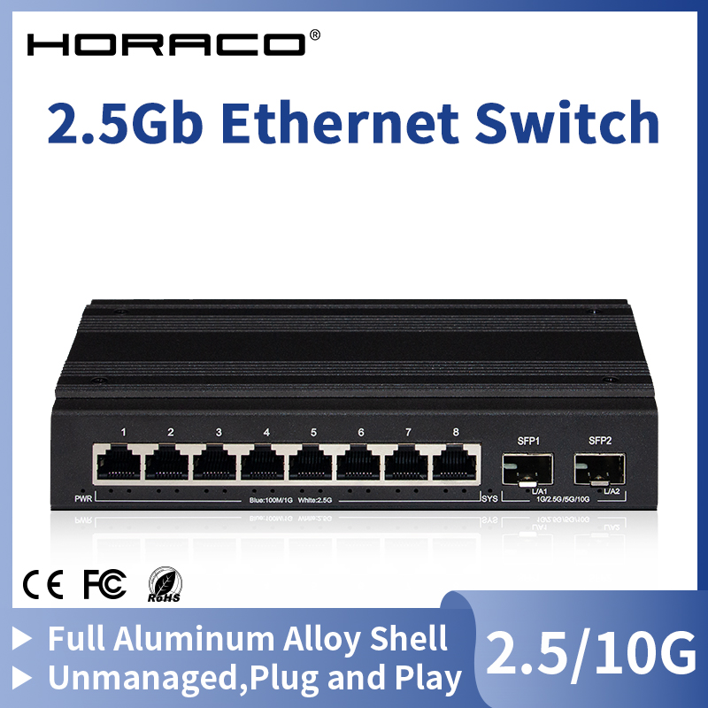10G Sfp+ Switch 8 Port - HORACO 2.5G ネットワークスイッチ 8 ポートイーサネットスイッチ 2*10G