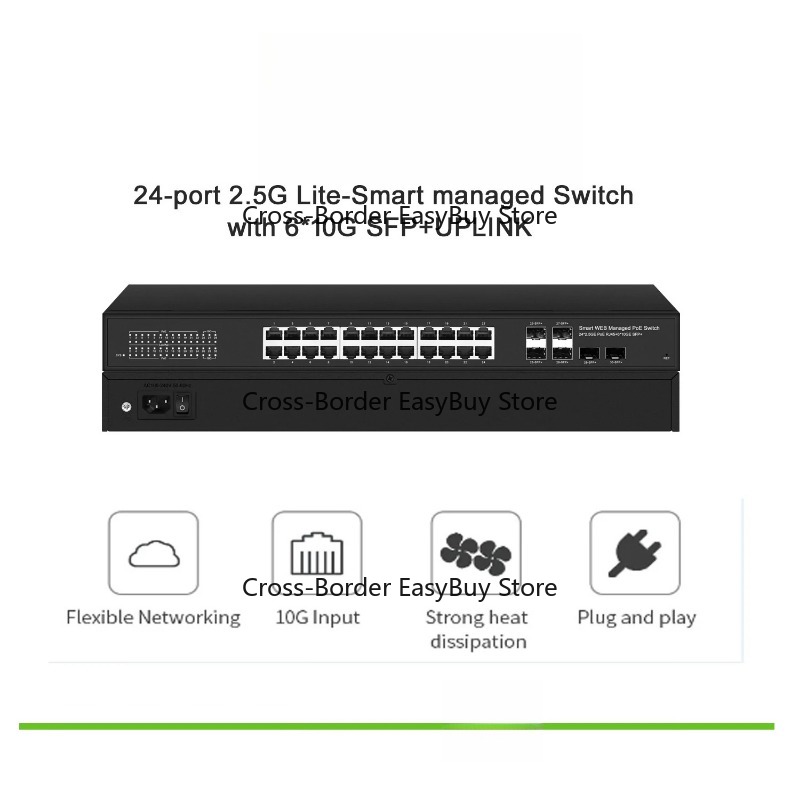 Switch 24 Port 10G Uplink - L-ite-sm-art 24ポート 2.5G POEまたは非管理型スイッチ（6*10G SFP+アップリンク搭載）