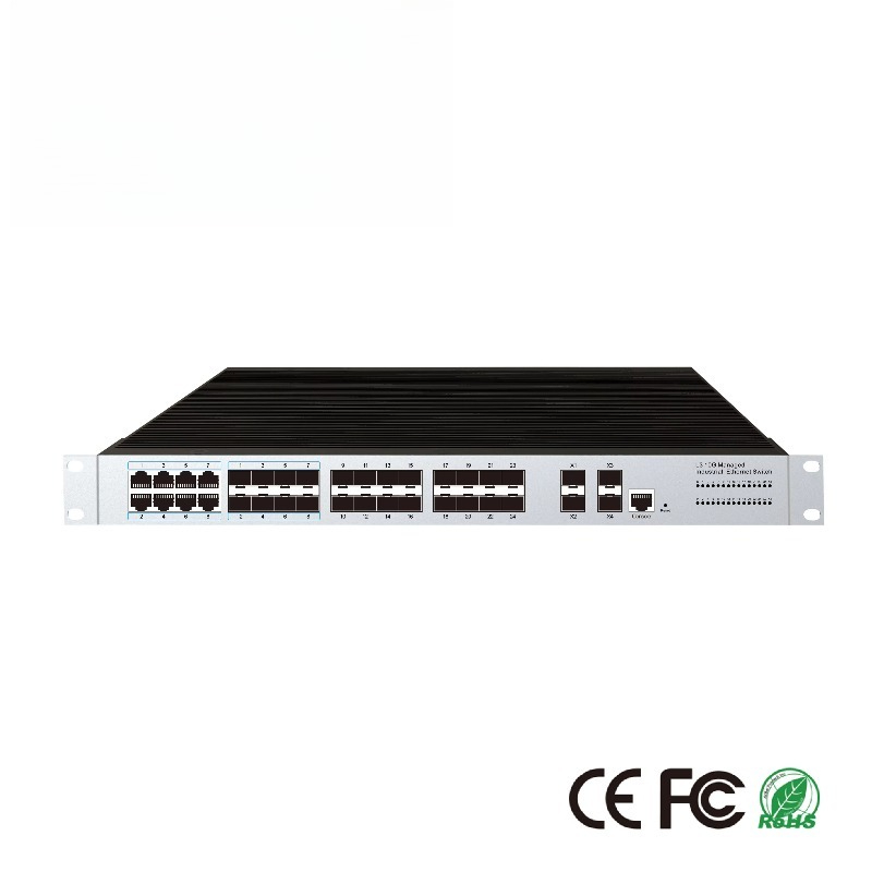 24 SFPポート搭載産業用マネージドイーサネットスイッチ、 - Switch 24 Port 10G Uplink のレビューと価格