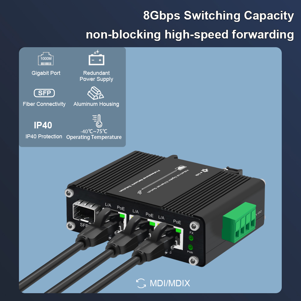 ミニ産業用4ポート10/100/1000Mbpsギガビットイ - Industrial Switch Din Rail Gigabit のレビューと価格