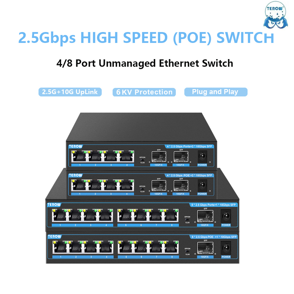 Terow-ギガビットポピーネットワークスイッチ、イーサネッ - 10G Sfp+ Switch 8 Port のレビューと価格