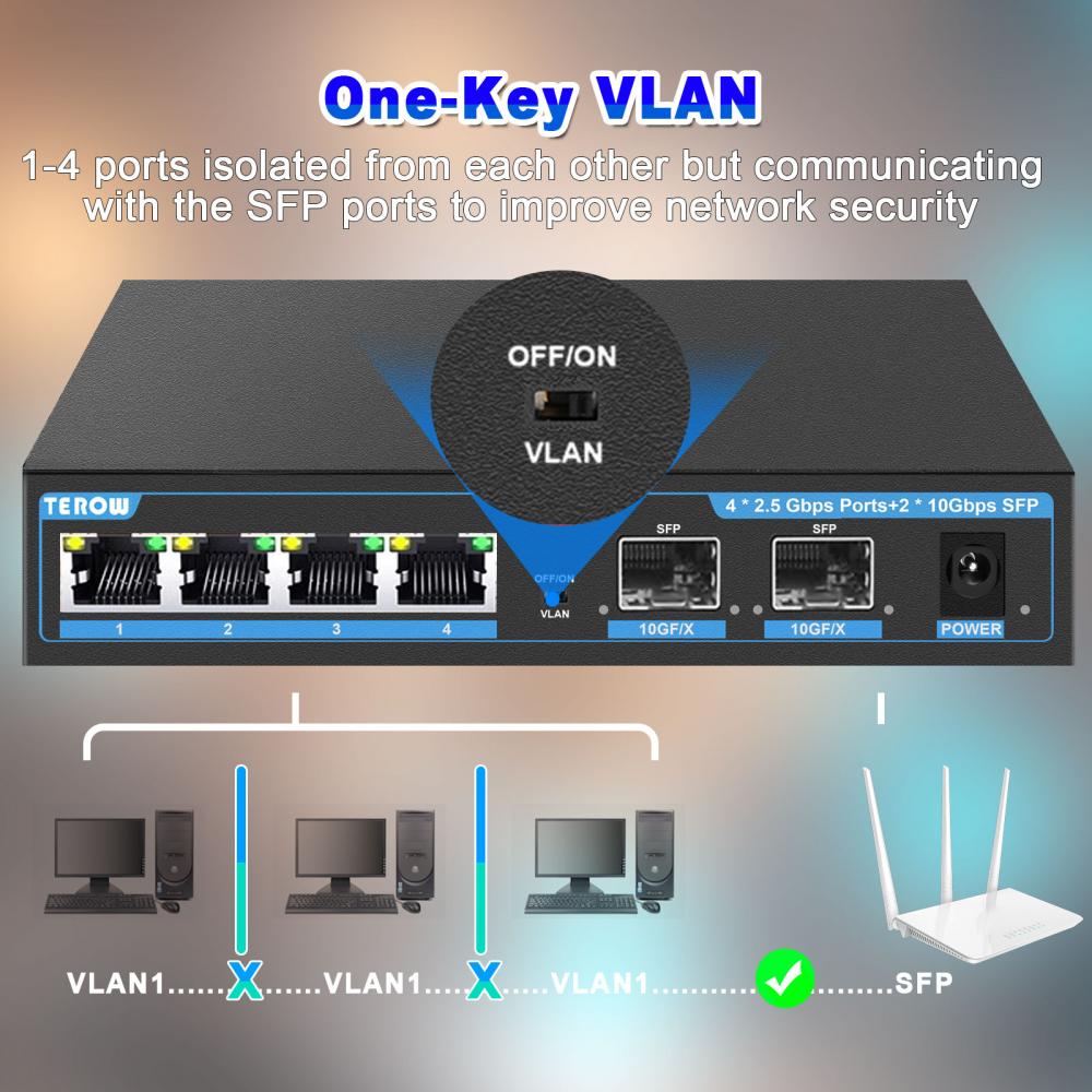 Terow-ギガビットポピーネットワークスイッチ、イーサネッ - 10G Sfp+ Switch 8 Port のレビューと価格