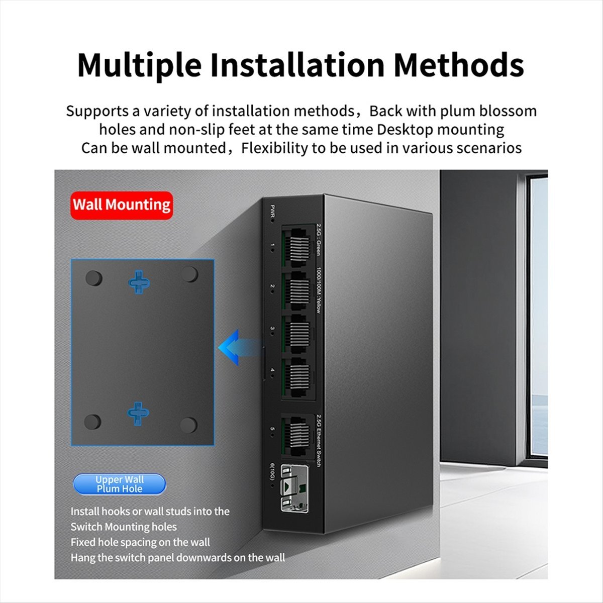 A64I 2.5G スイッチ 5ポート 2500Mbps ネ - Switch 5 Port 2.5G Unmanaged のレビューと価格