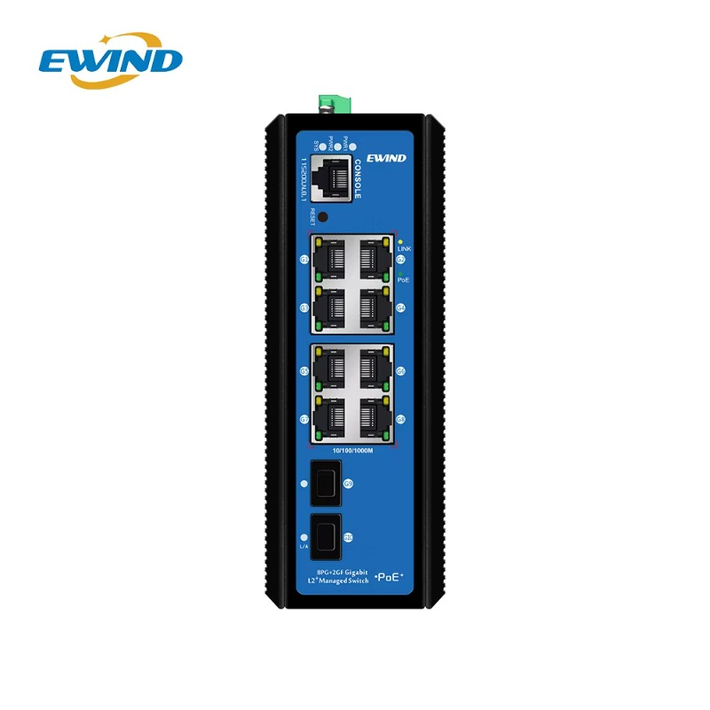 8ポートPoE + 2ポートSFP光ファイバー、レイヤー2対 - Industrial Switch Din Rail Gigabit のレビューと価格