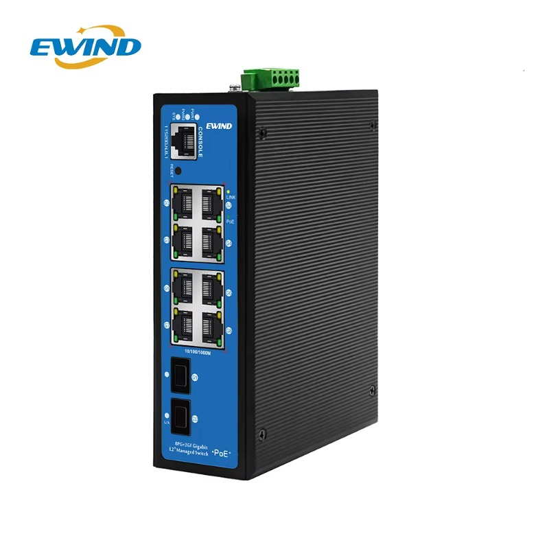 8ポートPoE + 2ポートSFP光ファイバー、レイヤー2対 - Industrial Switch Din Rail Gigabit のレビューと価格