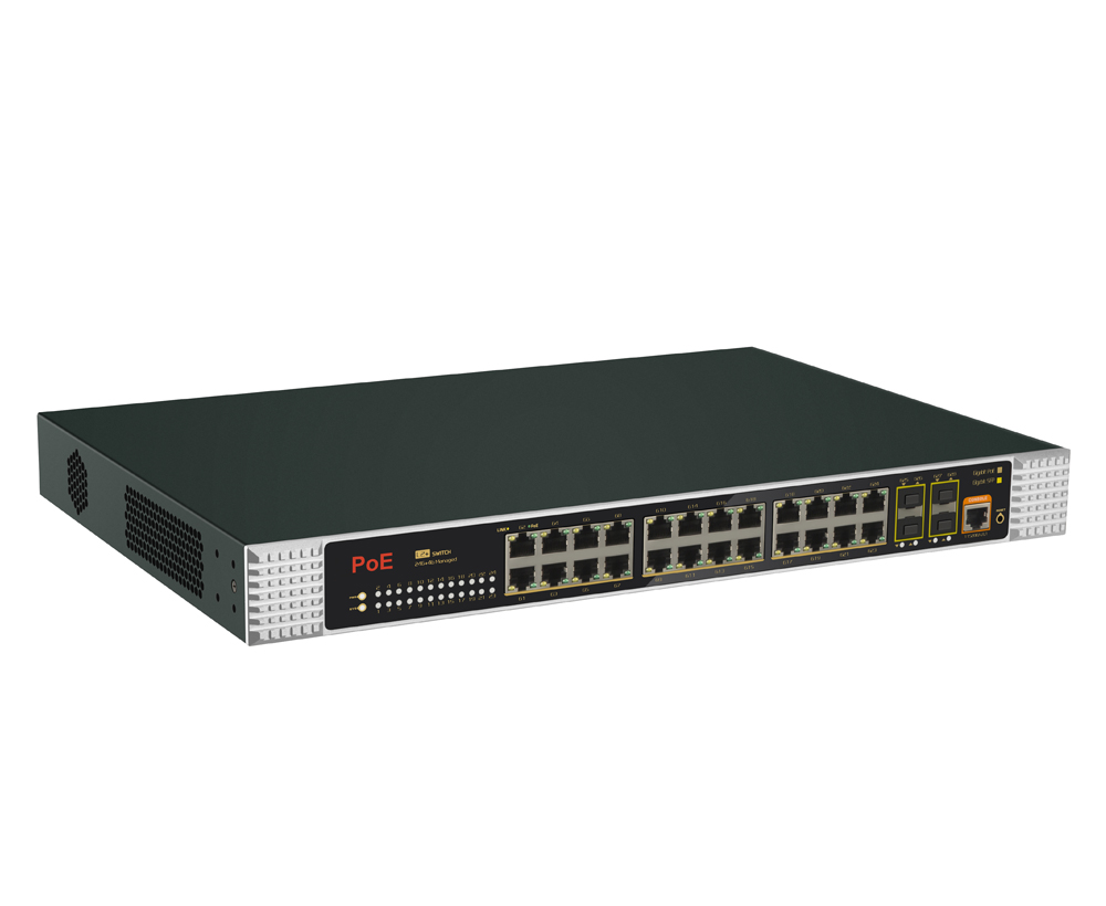 ギガビット24ポート管理型産業用PoEスイッチ。24ポートP - Managed Switch 24 Port Gigabit のレビューと価格