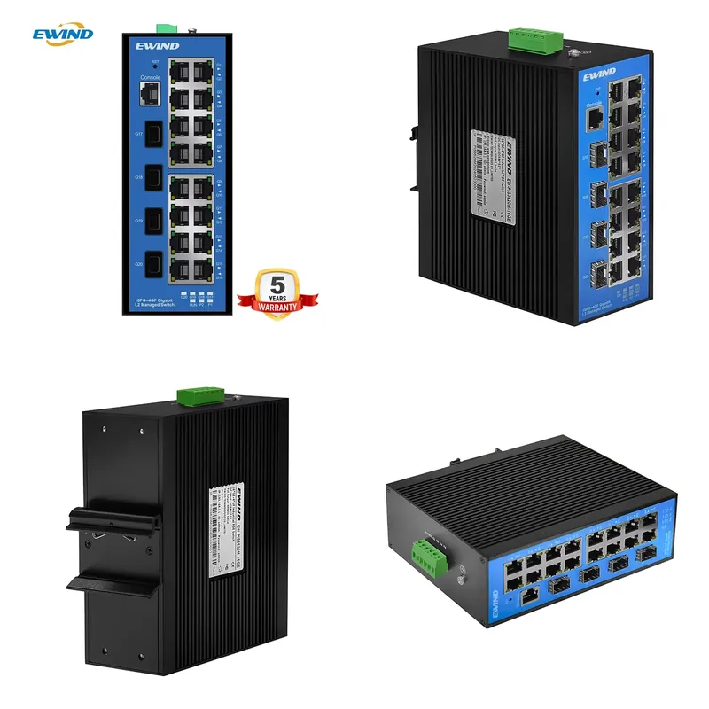 産業用ギガビットマネージドPoEスイッチ 16ポート 100 - Industrial Switch Din Rail Gigabit のレビューと価格