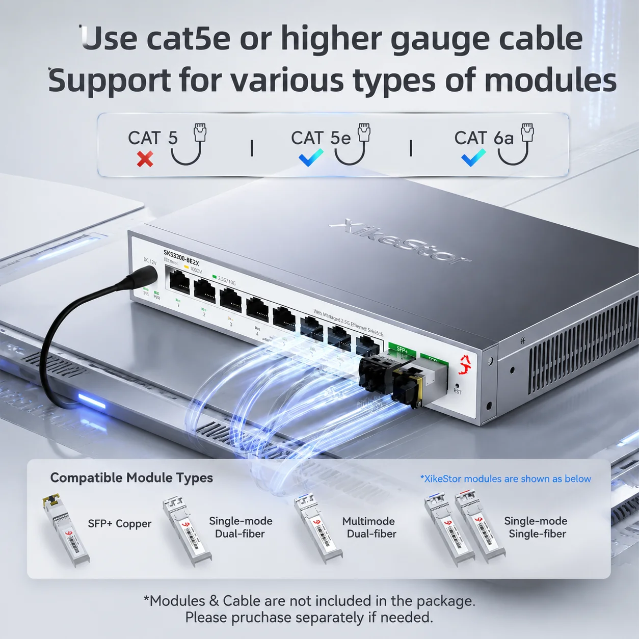 XikeStor SKS3200-8E2X 8ポート 2.5 - 10G Sfp+ Switch 8 Port のレビューと価格