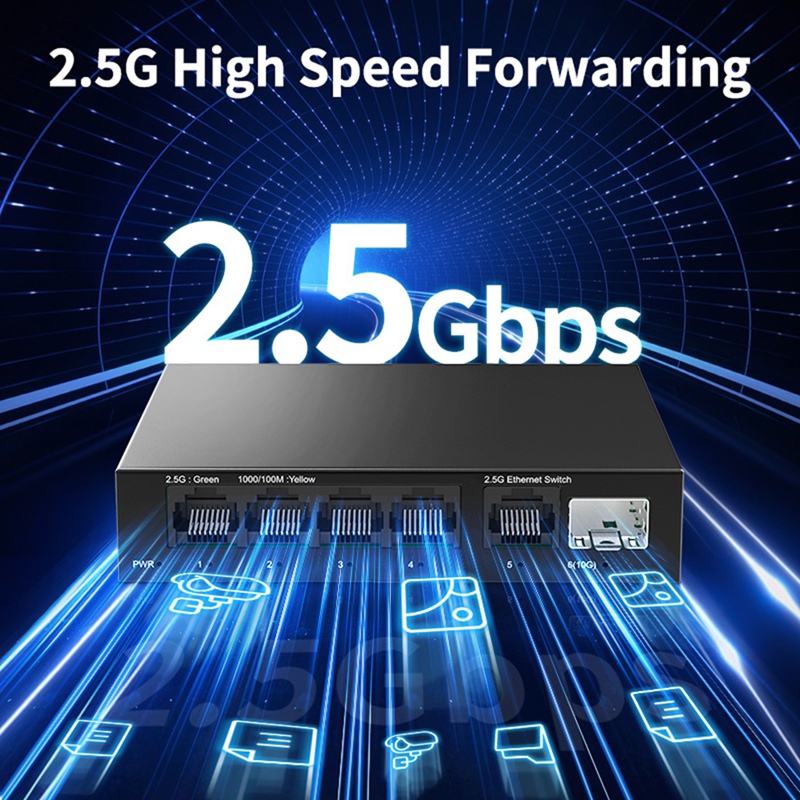 2.5Gスイッチ 5ポート 2500Mbps ネットワークス - Switch 5 Port 2.5G Unmanaged のレビューと価格