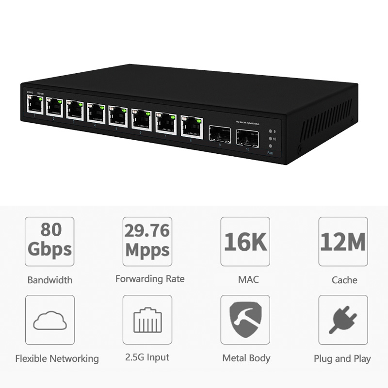 2026年型 8ポート 2.5G イーサネットスイッチ、2つ - 10G Sfp+ Switch 8 Port のレビューと価格